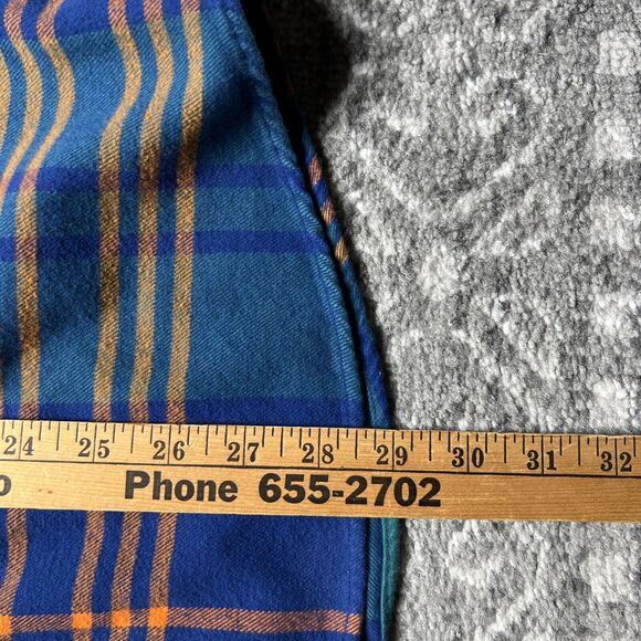 Thomas Pink Casual Flannel Button Up Shirt Men's Size Large Blue Green London - Picture 5 of 8